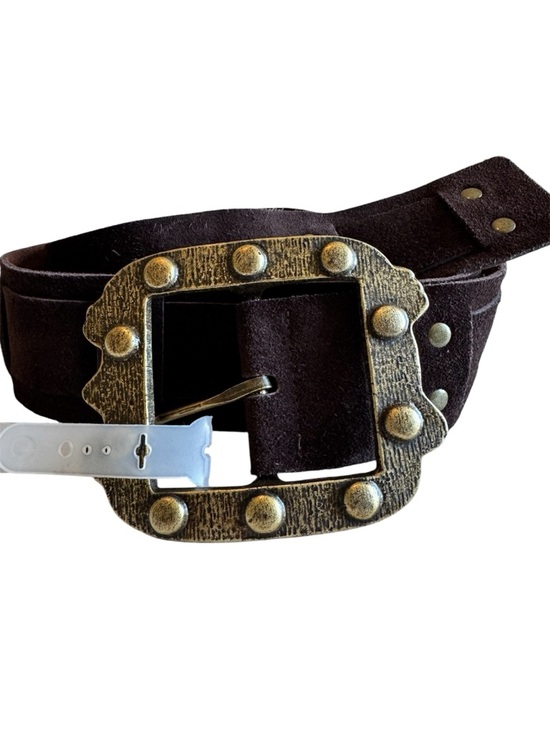 Neiman Marcus Brown Suede Leather Studded Statement Belt NWT Women M Western main image 6